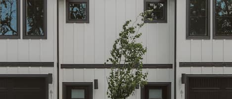 View of townhomes from the street.