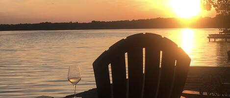 Sitting on the pier with a glass of wine at sunset is highly recommended 