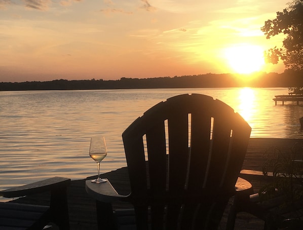 Sitting on the pier with a glass of wine at sunset is highly recommended 