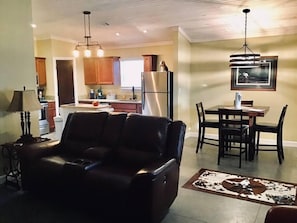 Living Area with reclining loveseat