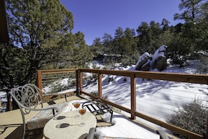 Back deck with views of the woods