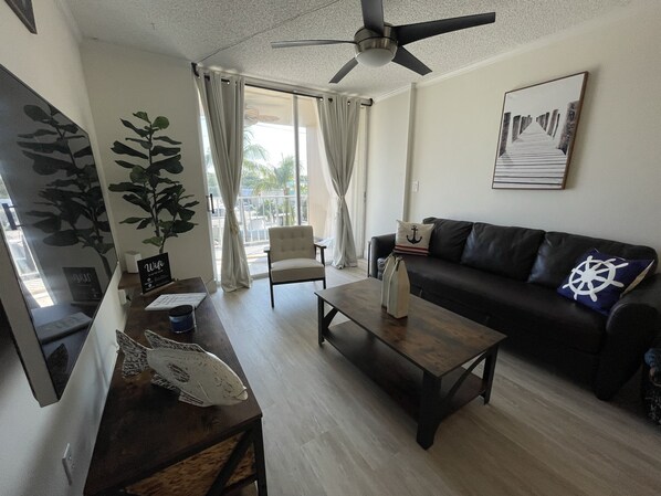 sofa has a pullout full mattress. 