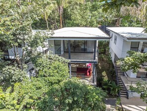 Villa with 2 decks on first and second floor with fantastic view into the jungle