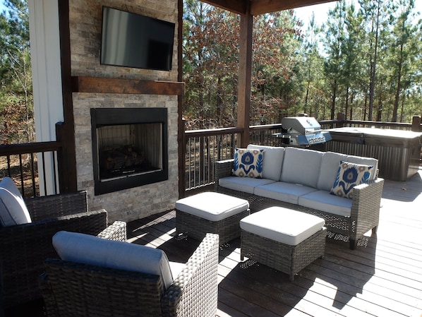 Watch the game, relax in the hot tub and have fun playing games