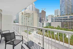 Private balcony with chairs.