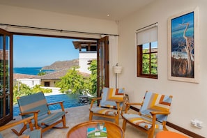 Living room and private plunge pool