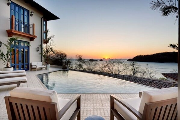 Sunset view from private pool