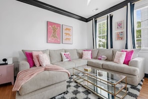 Chic and Spacious Living Room!