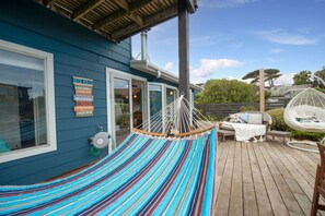 Backyard decking chillout space.
