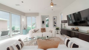 Large living room with views