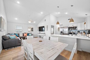 This dining area is located off the kitchen