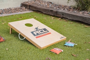 Perfect Staycation - Play cornhole or other outdoor games.