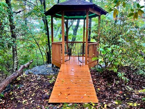 Gazebo with 2 chairs and LED lights