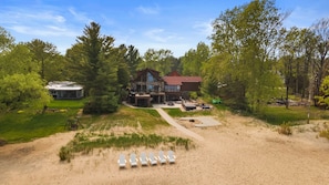 Beach chairs, kayaks, sandy beach and more