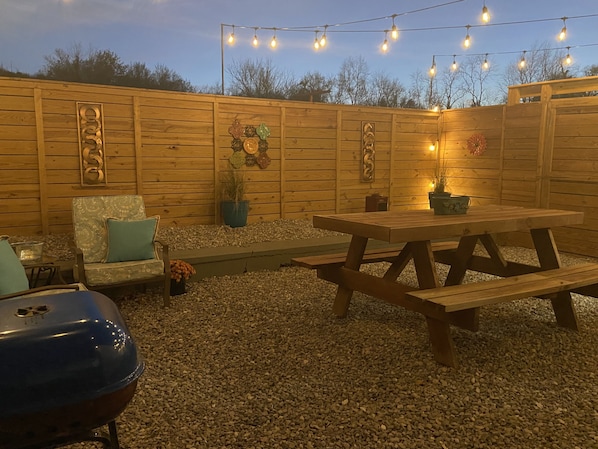 Fenced in courtyard