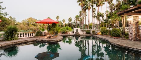 A large outdoor pool.