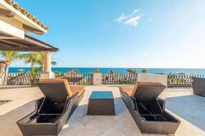 Lounging by the pool