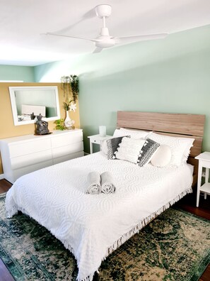 The Master Bedroom featuring a reverse cycle Air conditioner/heater & TV