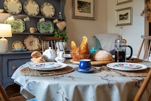 The dining room at Leatside Cottage, Somerset