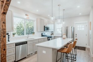 Dreams can come true with this light and bright chef's kitchen.