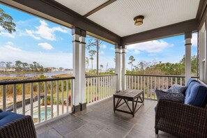 peaceful balcony seating