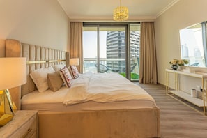 Luxury Bedroom: Enjoy breathtaking views and chic decor in this elegant retreat!