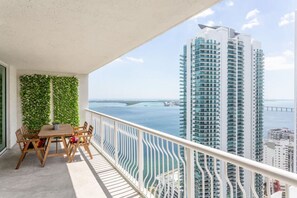 Private balcony with outdoor furniture