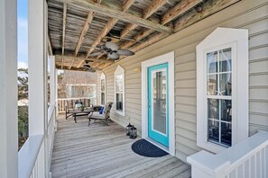 Streetside Deck and Entry Door
