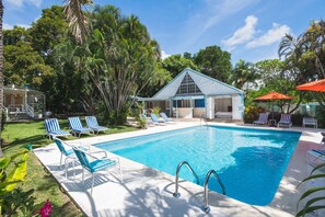 Mullins Bay House sits in an acre of garden with a private saltwater pool