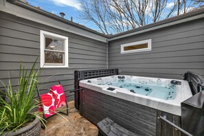 Relaxing and unwinding in the hot tub is pure bliss after a long day.