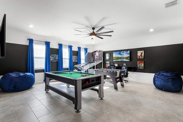 In one word: “wow!” Team up for hoops or foosball in our Avengers-themed game room.