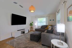 Media Room with 75" Flat-screen and surround sound