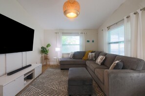 Media Room with 75" Flat-screen and surround sound