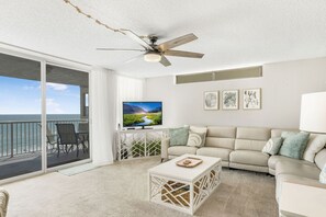 spacious family room with private balcony