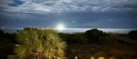 Night view of the ocean from our balcony