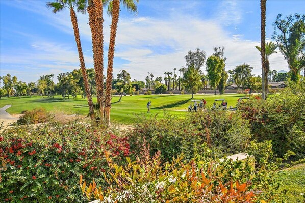 The patio right above the 14th teebox of Avondale Country Club.