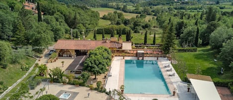 Villa Gaudia from the sky amazing pool