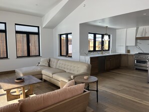 The open floor plan is perfect for sharing time together during vacation. 