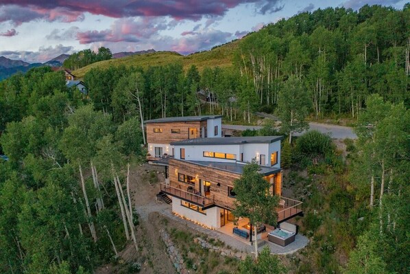 The entire first level of our house is where you will be enjoying the incredible views relaxing in the hot tub.