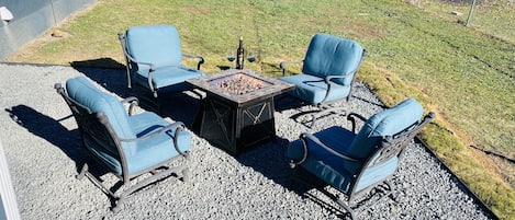 New patio with propane firepit