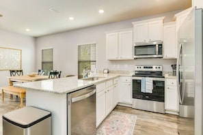 Utilize the up to date appliances to make cooking a breeze.