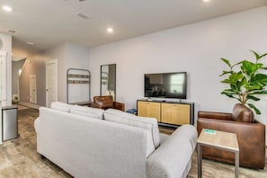 Watch your favorite TV show or movie in the living room.