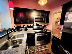 kitchen sink and microwave