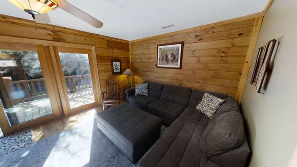 Indoors, Hardwood, Stained Wood, Couch, Furniture