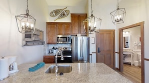 Indoors, Sink, Kitchen, Floor, Microwave