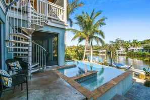 Stunning water views from your private infinity pool with spa