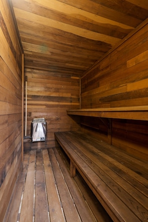 Warm up in this sauna - down the hall from the pool!