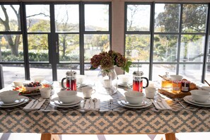 Stunning lake views from the kitchen dining area