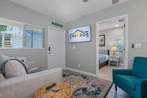 Catch up on your favorite TV series or go through the list of your movies you've been postponing to watch in this lovely living area! Have the best time with your family! Send us a message if you have any questions!