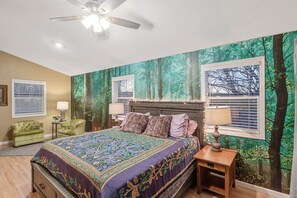 Welcome to your woodland getaway! Jump into this cozy bed and unwind after a day